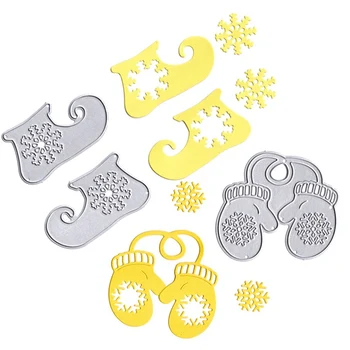 

Mittens Gloves Snowflake Boots Winter Christmas Metal Cutting Dies New Crafts Cuts Card Making Album Embossing Stencil