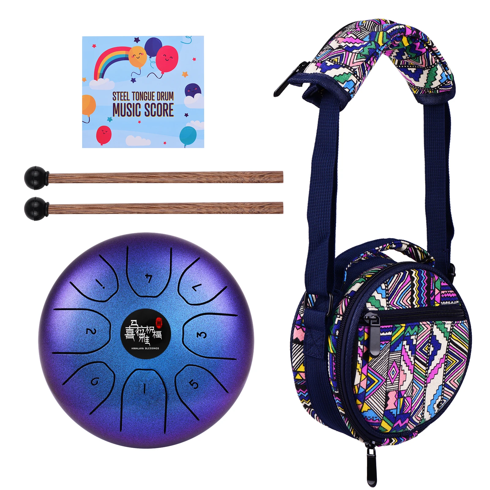 Muslady C Key Steel Tongue Drum 5.5 Inches 8 Notes Tank Percussion Instrument with Drumsticks Carry Bag for Adults Children | Спорт и