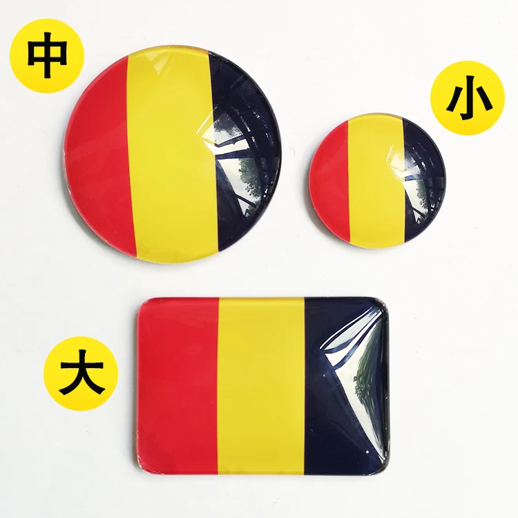 Belgium Магнит на холодильник хрустальная стеклянная кнопка с флагом логотип области магнит на холодильник комплект из 3 предметов - Цвет: Belgium