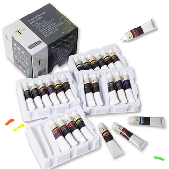 

Tavolozza 24 Colors Tubes Acrylic Paint Set 22ML with Storage Box, Rich Pigments, Non Fading, Non Toxic Paints for Artist