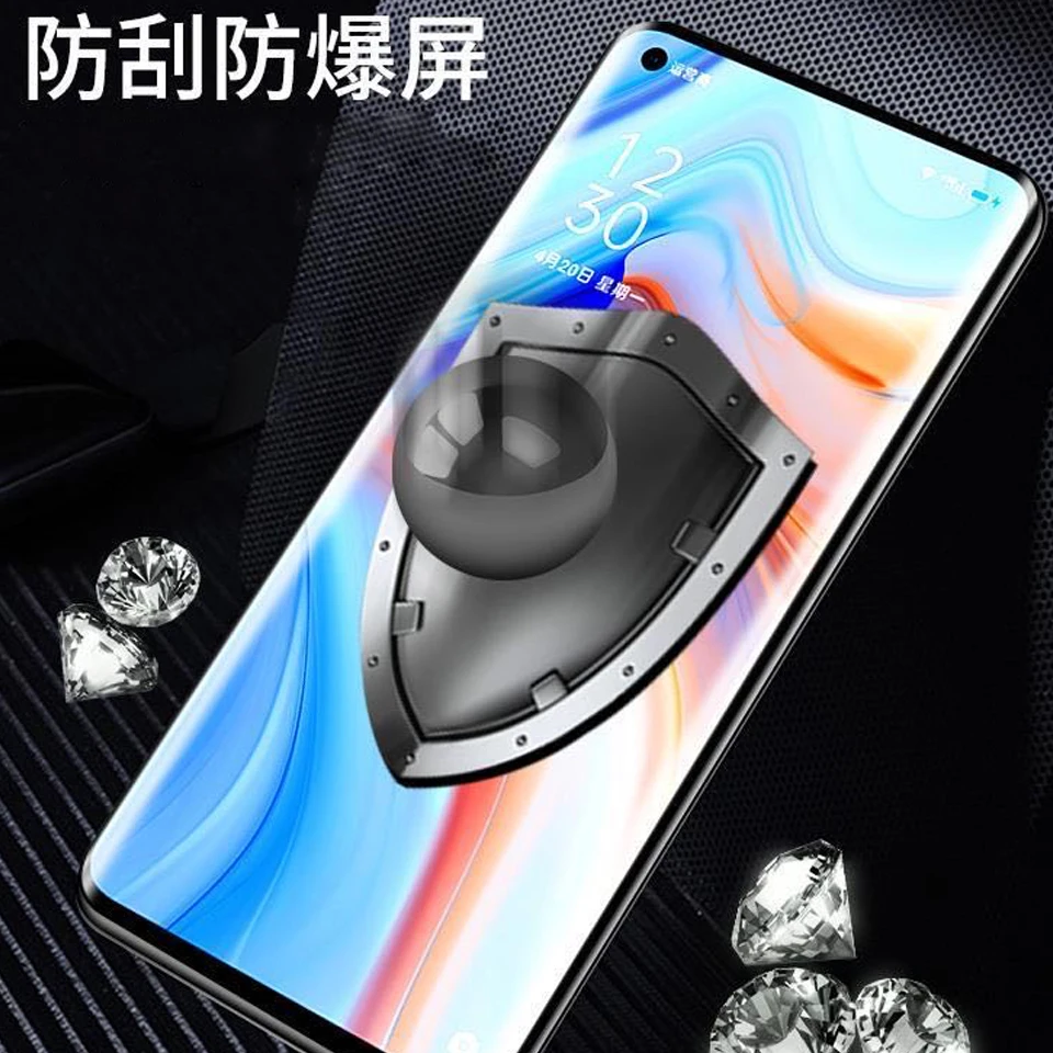 50Pcs/Lot 3D Curved Edge Screen Protector Glass For OPPO 4 Pro Find X2pro Tempered Glass For oppo 3Pro Full Cover Protector Film
