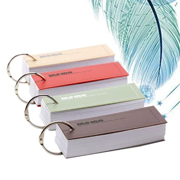 

4pcs Memo Pads Portable Loose-leaf Keychain Creative Mini Notebook for Office Supply School Stationery Student