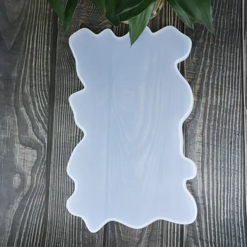 

39*24cm Resin Tray Coaster Mould Kit Crystal Epoxy DIY Tray Making Silicone Mold Irregular Large Rectangular