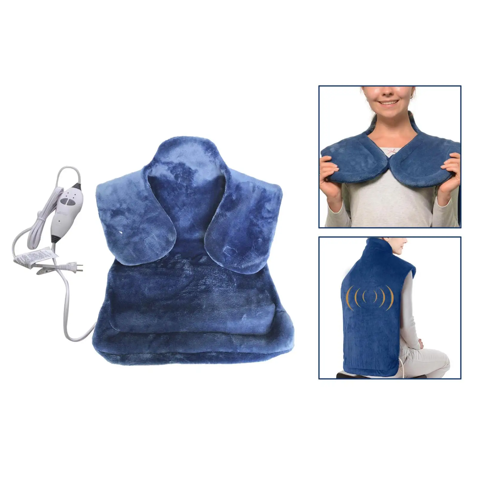 Wearable Electric Heating Pad for Neck and Shoulders, Heating Pad for Back Pain with Auto Off, 3 Temperature Settings
