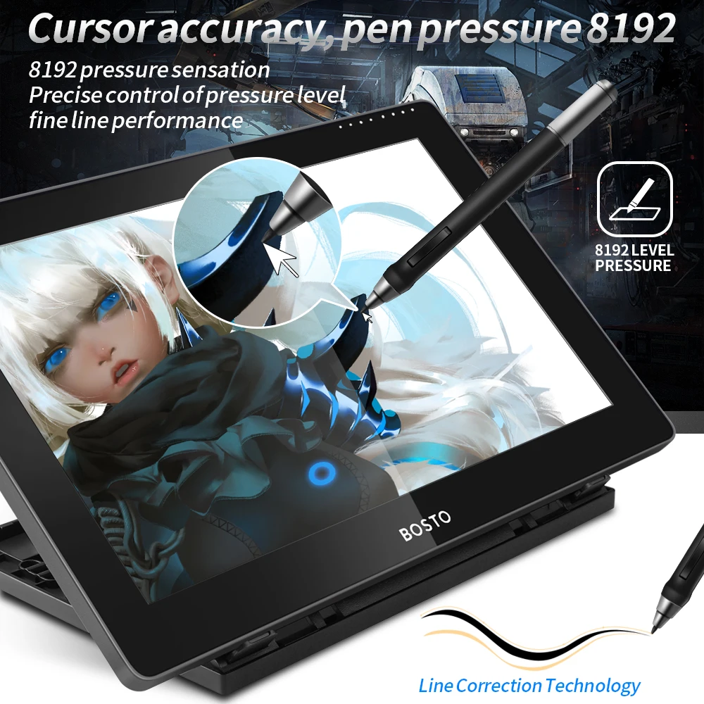 

Digital drawing Tablets 15.6 inch Micro USB Signature Graphics Drawing Pen Tablet Art Graphics tablet Monitor 8192 bosto tablet