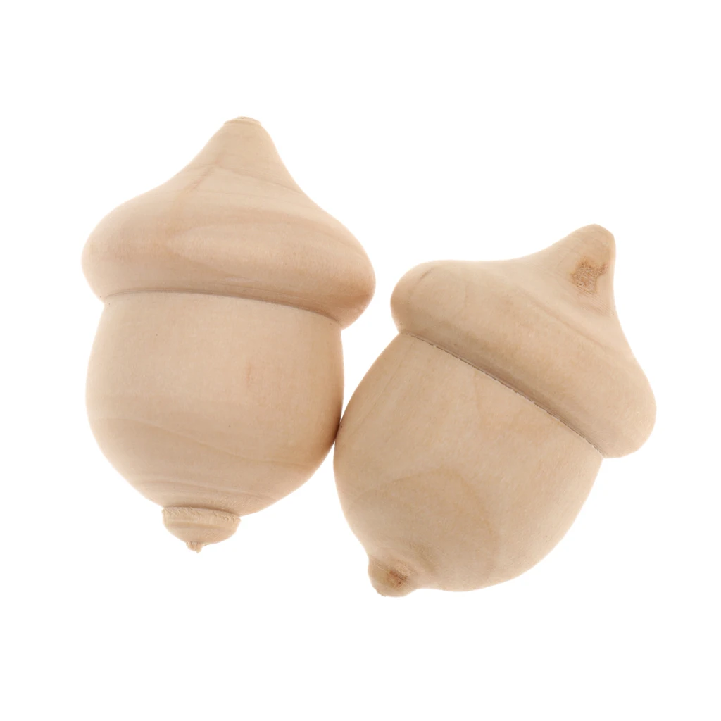 30pcs Novelty Wooden Acorns DIY Unfinished Wood Craft Wedding Decoration