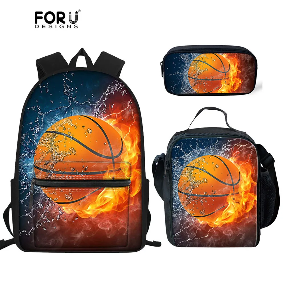 FORUDESIGNS/школьный в комплекте с набором подходящих сумок для детей 3 шт./компл. книга сумки на плечо 3D в форме мяча узор Детский рюкзак большой школьный рюкзак для мальчиков Mochila