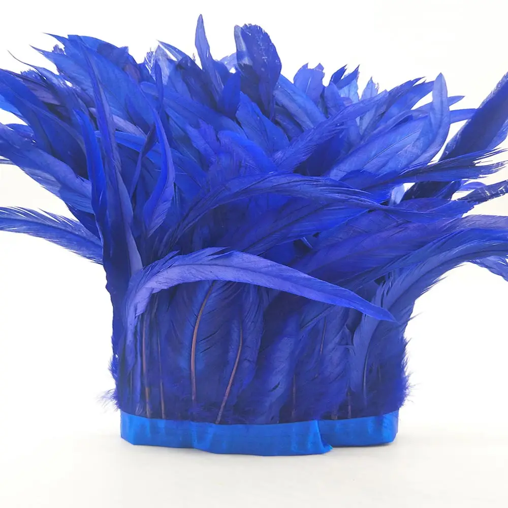 10Yards Rooster Tail Feather Trim Width 10-12 inches/25-30cm Craft tail Feather Fringe Trim Plume Ribbon