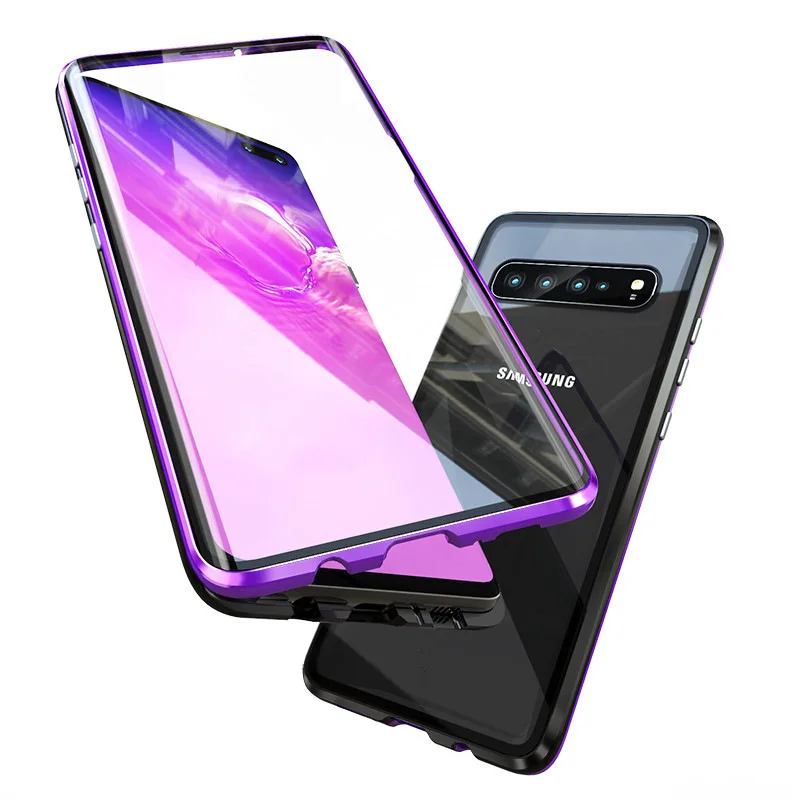 Для samsung Galaxy S10 Plus чехол роскошный Магнитный передний задний закаленное стекло прозрачный защитный чехол на S10e 5G чехол