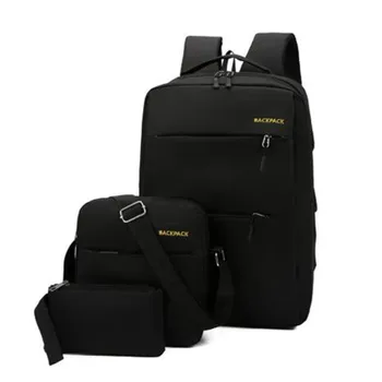 

3pcs/set Men's Backpack Bag Male USB Charging Laptop Backpack Women Computer Bags Schoolbag Men Shoulder Bag Sets Bags 3 Pieces