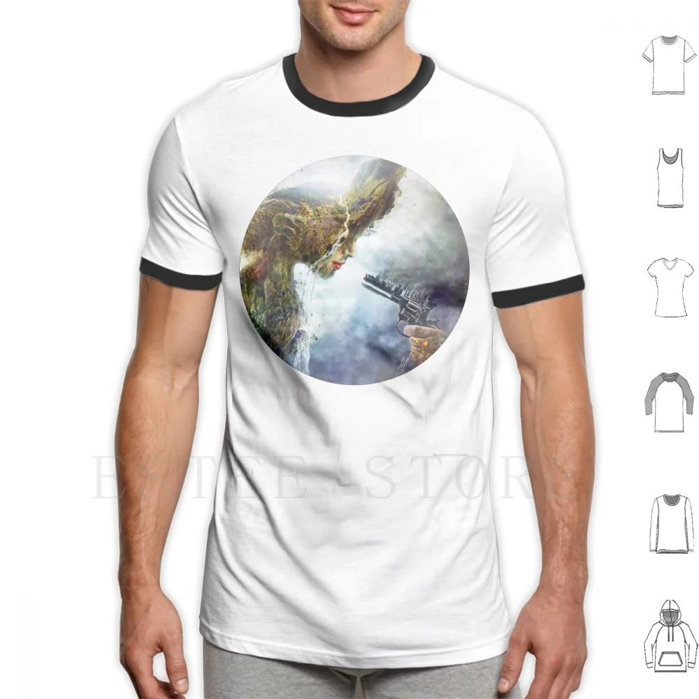 Betrayal T Shirt Men Cotton 6Xl Surreal Fantasy Fairytale Climate Change Capitalism Imperialism Dream Nightmare Gun Crying | Мужская