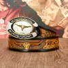 Western cowboy men's leather dai personality embossed belt youth fashion trend domineering bull head buckle ► Photo 3/5