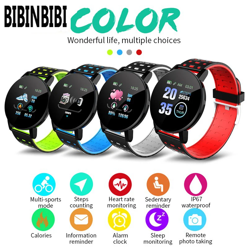 119 Plus Smart Gelang IP65 Tahan Air Kebugaran Tracker Pedometer Kebugaran  Tracker Smart Watch Pria Wanita Anak anak Bluetooth 4.0 Ponsel|Jam Tangan  pintar| - AliExpress