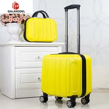 18 дюймов ABS багаж, детский Багаж на колёсиках, набор для женщин, чемодан на колесиках для путешествий, набор чемоданов для девочек