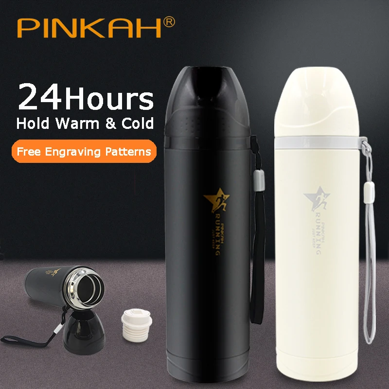 PINKAH 600ml Thermos Outdoor Cycling Drinking Cup Travel Vacuum