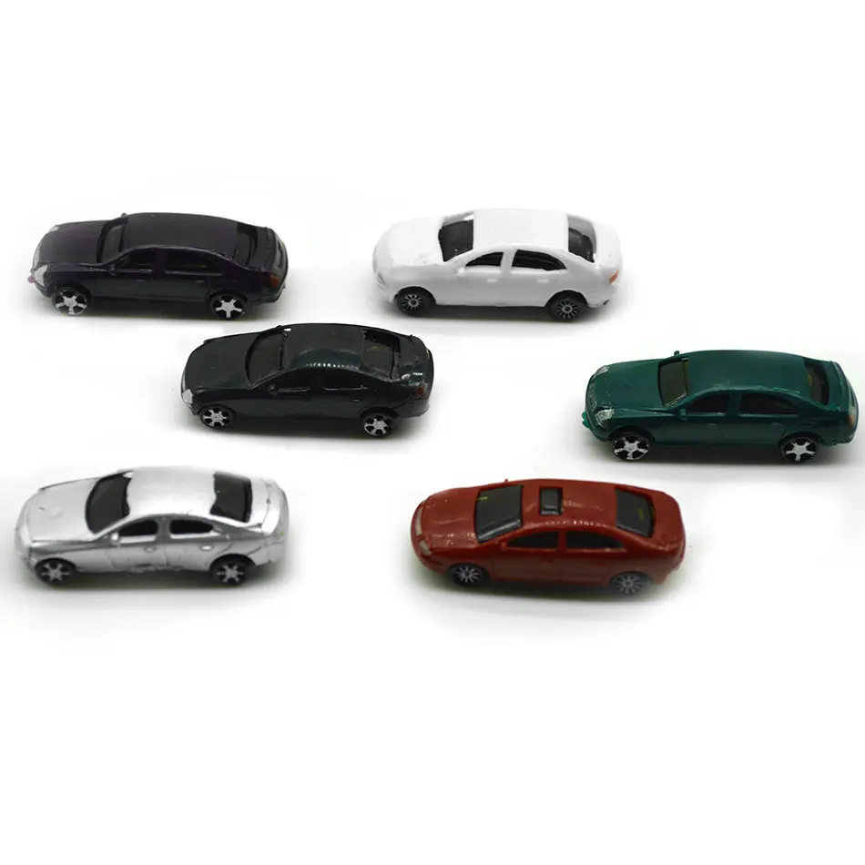 

100pcs 1/100 scale model color car toys miniature painted transportation for diorama architecture road street scene layout kits