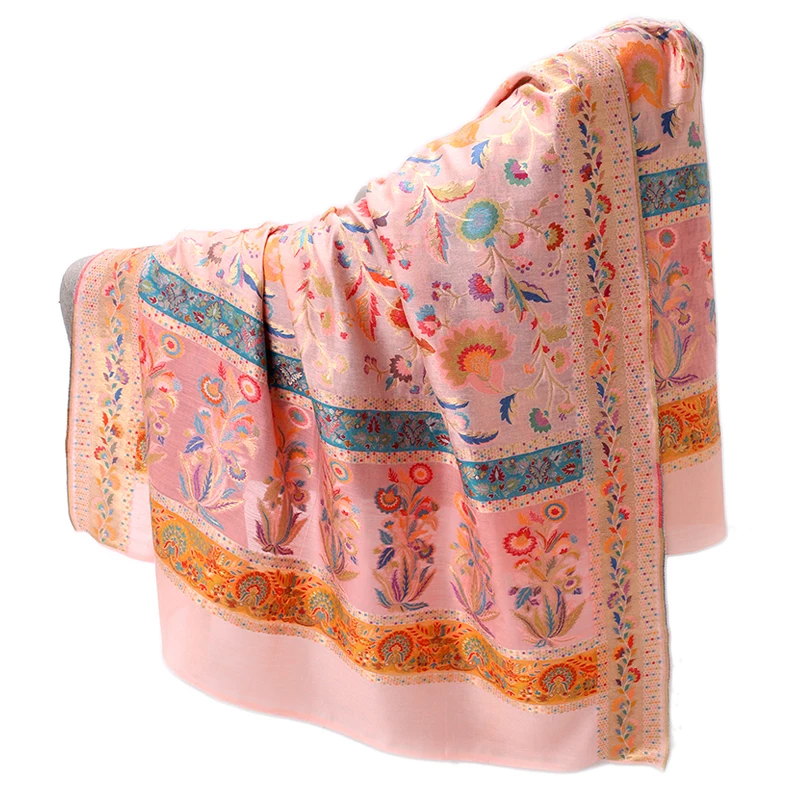 

High Quality Handmade Pashmina Women Autumn Winter Oversize Shawl Scarf Wool Blend Artificial Cashmere Muffler Ultra Long Cape