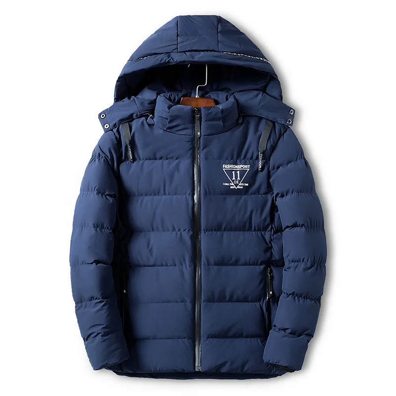 Увеличивающая рост мужская одежда с хлопковой подкладкой, утолщенная шапка, мужское Свободное пальто, Мужская одежда, шапки, съемные водонепроницаемые мужские хлопковые