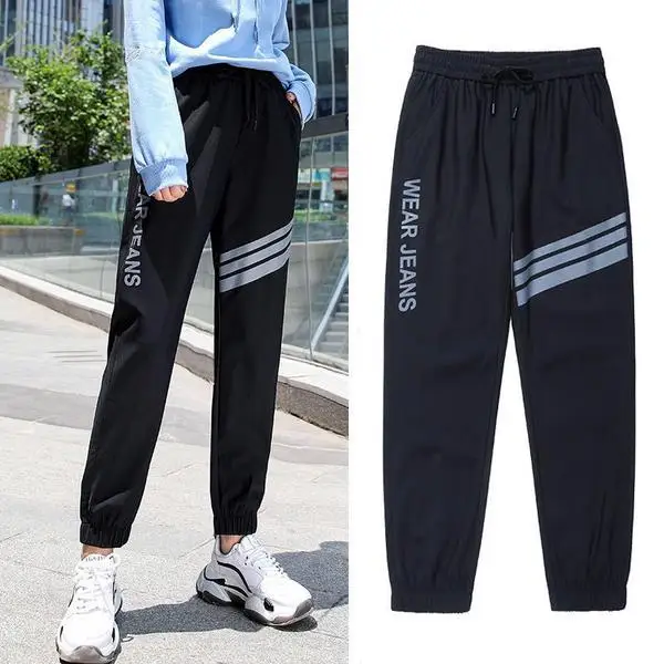 

Hip Hop Pants for Children Sports Pants Female Thin Loose Ankle Banded Pants Harem Pants