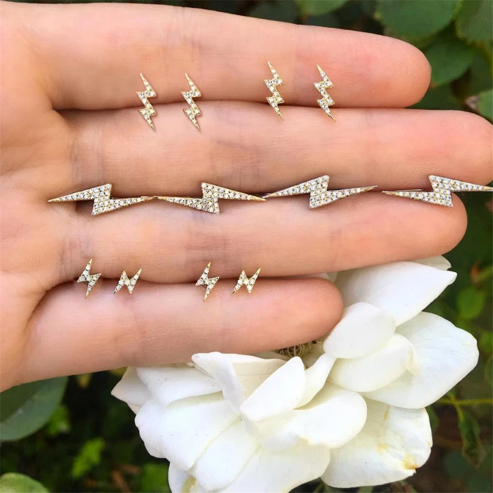 2135 Vintage Flower Shell Moon Star Crystal Stud Earrings Set for Women Girls Fashion Small Earrings Boucle d'oreille Femme - Metal Color: 2135