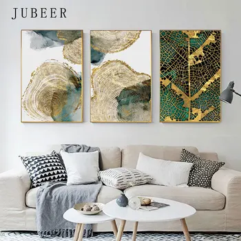 Preise Abstrakte Golden Leaf Vene Bilder Große Poster Drucken HD Wand Kunst Für Wohnzimmer Eingang Gang Malerei Cuadros Salon Decoracion