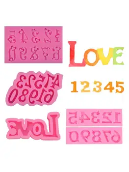 

0-9 Number Letter Pendant Epoxy Resin Mold Letter LOVE Fondant Silicone Molds A2UA