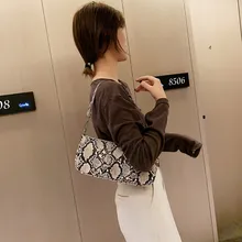 Женские сумки, женские ретро змеиные винтажные кожаные сумки, сумка на плечо, сумки для багета для женщин, sac основной femme