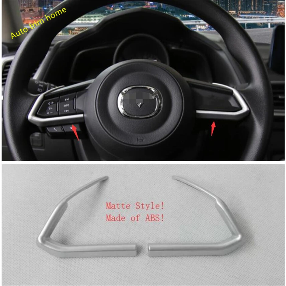 

Lapetus Interior Refit For Mazda 2 Demio 2015 - 2019 Steering Wheel Frame Stripes Cover Trim / Matte / Red / Carbon Fiber Style