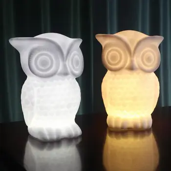 

1W LED Night Light, Baby Owl Shape White/Warm White Light PVC Table Lamp, Indoor Decorative Nightlight for Kids Room Party Decor