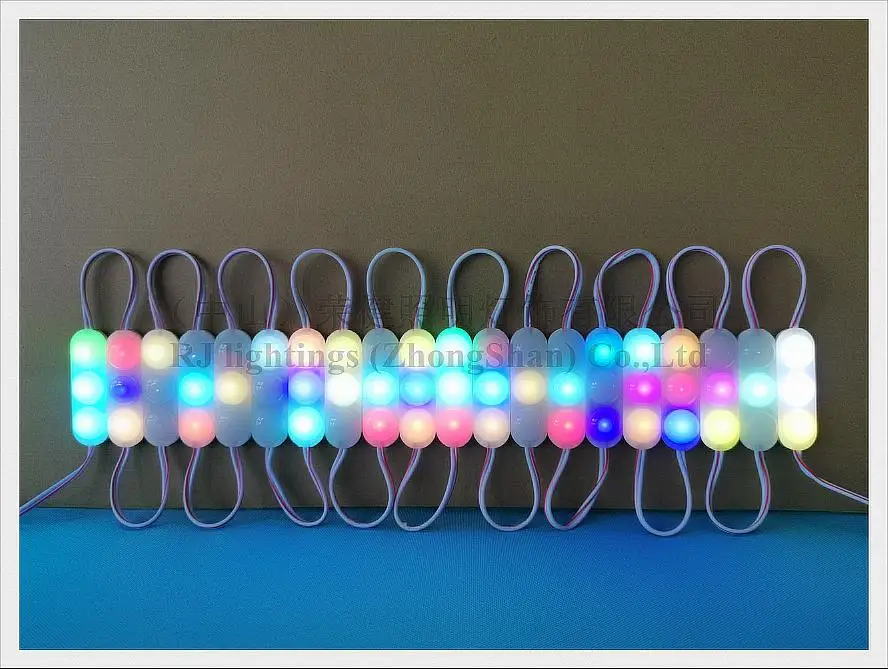 Впрыска светодиодный светильник RGB DC12V 55 мм* 16 мм SMD 2835 0,72 Вт IP65 автоматическое изменение цвета нет необходимости контроллер не может контролировать
