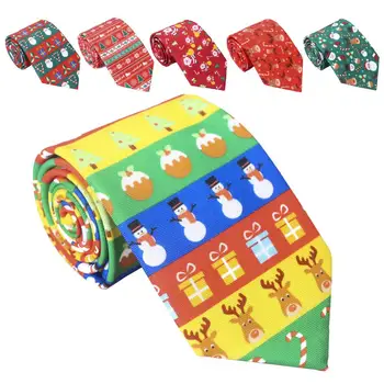 

Christmas Unisex Snowman Santa Elk Print Necktie Neckwear Costume Party Supply New Chic
