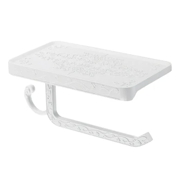 

1Pcs Stainless Steel Wall Mounted Toilet Roll Tissue Holder Stand Phone Shelf Bathroom Paper Holder