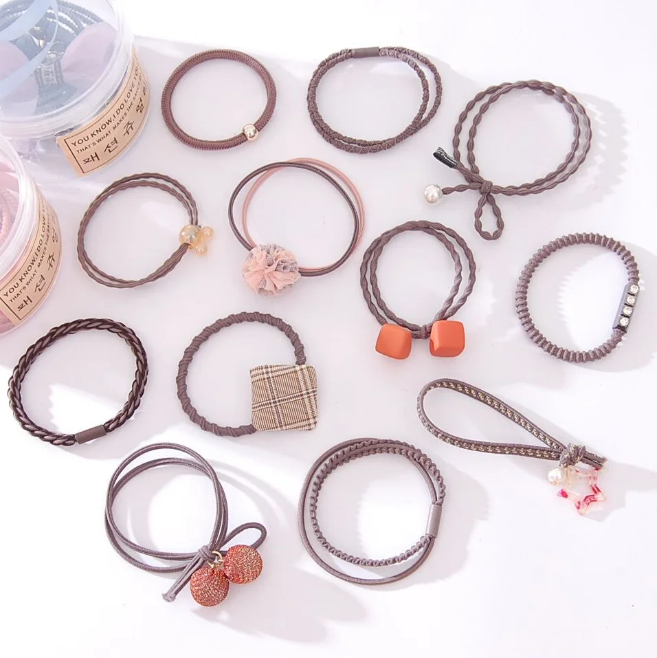 10 шт./лот цветные эластичные резинки для волос маленьких девочек ленты банты