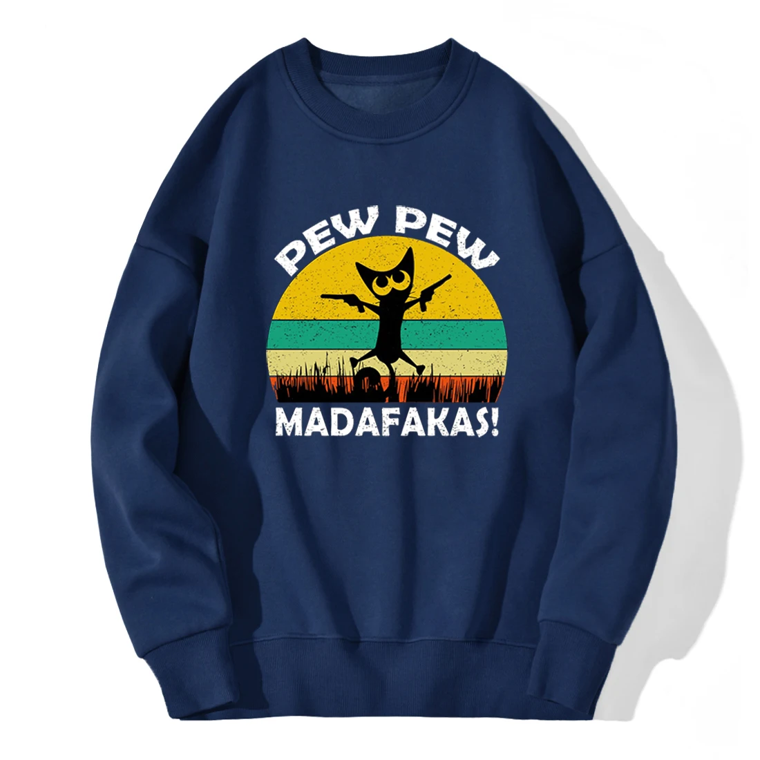 

Winter Fleece Sweatshirt Pew Madafakas Man Long Sleeve Crewneck Tracksuit Winter Warm Soft Breathable Workout Supoleron Hombre