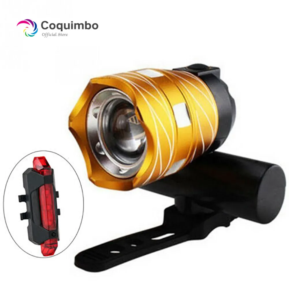 

USB Rechargeable Bike Front Light 3 Modes Lighting Rear Light Adjustable Bicycle Light Headlight Lamp With Taillight