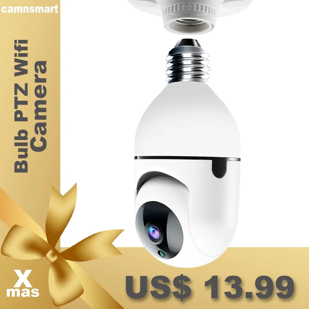 Bulb Camera 1080p Panoramic 360 Rotation Onvif PTZ Wifi Video