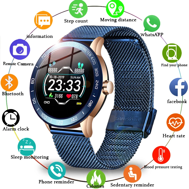 

LIGE 2020 New Smart Watch Men OLED Color Screen Heart Rate Blood Pressure Multi-Function Mode Sport smartwatch fitness Tracker