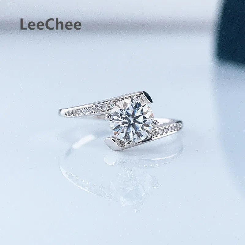 1CT Moissanite Ring Real 925 Sterling Silver 6.5MM VVS Lab Diamond Fine Jewelry for Women Engagement Anniversary Gift Wholesale | Украшения