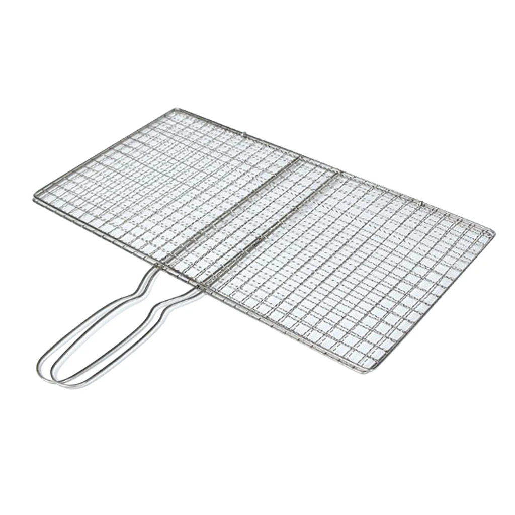 Portable Stainless Steel BBQ Barbecue Grilling Basket for Fish ,Vegetables