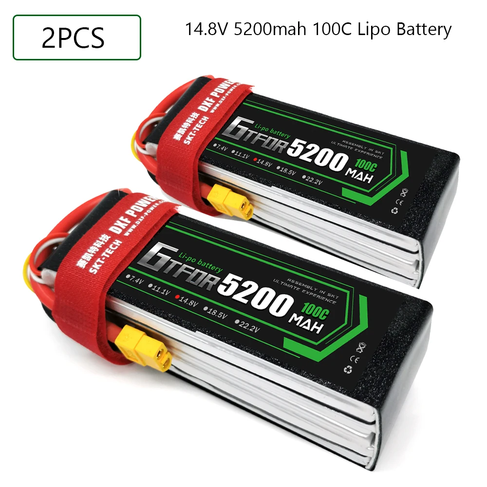 GTFDR Lipo battery 14 8 V 5200MAH 100C 200C AKKU LiPo 4S аккумулятор Deans для грузовика fpv дрона Rc вертолета
