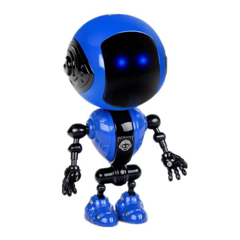 Blue Робот игрушка сплав интерактивные игрушки для детей сенсорный многофункциональный музыкальный умный мини-робот из сплава Детский Рождественский подарок - Цвет: Blue