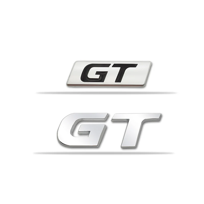 3D 자동차 스티커 GT 로고 금속 엠블럼 배지 데칼 206 207 307 208 2008 RCZ GT 폴로 골프 5 7 Passat B5