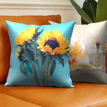 

4PCS/lot Cushion Cover Home Decor Christmas Flower Decoration Pillowcase Cute Cat Elk Print Throw Pillows Cushion Cover 45x45cm