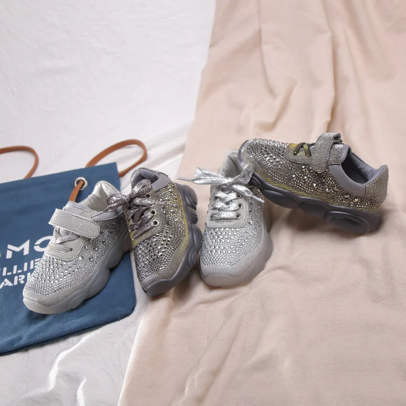 

2019 Spring and Autumn New Shiny Starry Casual Shoes Breathable Toddler Sneakers Soft Bottom Children's Shoes