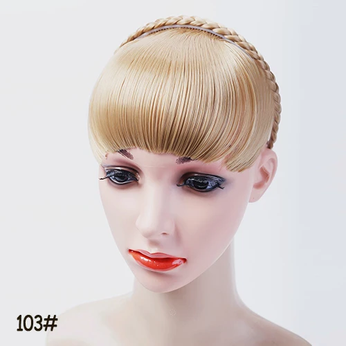 Buqi модная челка 5 цветов с плетеной повязкой на голову синтетические термостойкие аксессуары для волос с бахромой для взрослых женщин - Цвет: 103