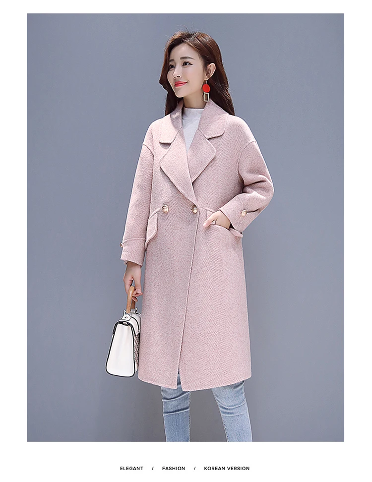 YuooMuoo Good Quality Comfy Europe Style Autumn Winter Women Coat Fashion Buttons Jacket Female Long Sleeve Wool Blend Jacket