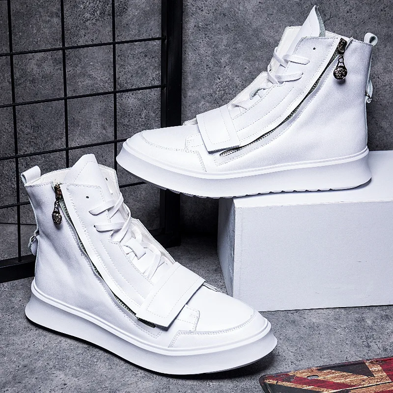 

2018 New Style MEN'S SHOES Thick Bottomed Versatile Korean-style Casual Men Ozhouzhan Winter Warm Hight-top Trend Board Shoe