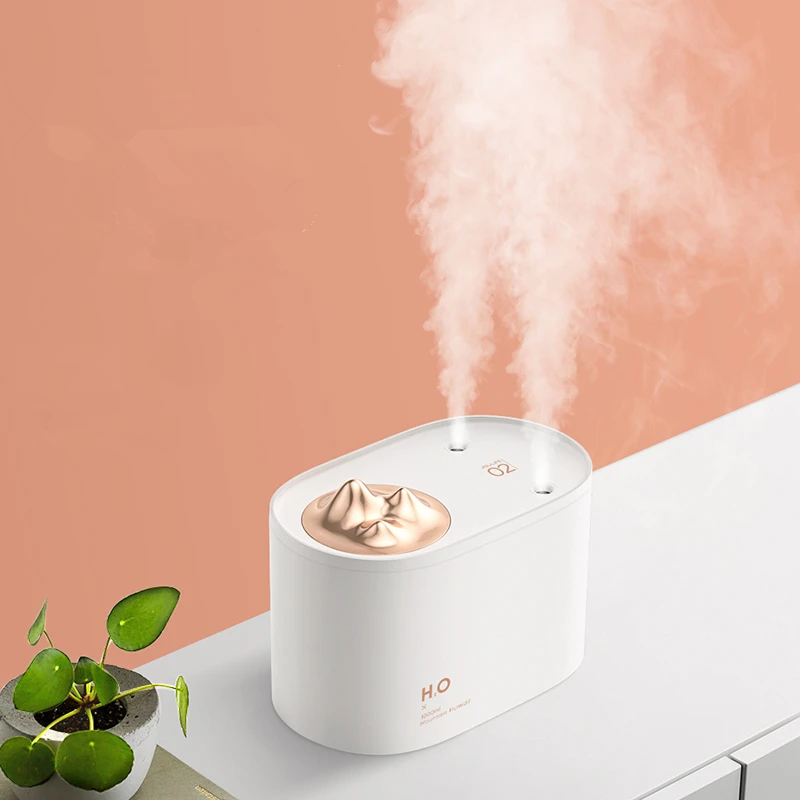 

Portable Ultrasonic Humidifier 1000ML 3600mAh USB Rechargeable Wireless Air Difusor Dual Nozzles Mountain Humidificador Aroma