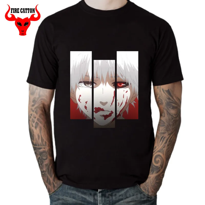 Забавная футболка с героями мультфильмов Tokyo Ghoul Мужская рисунком крови