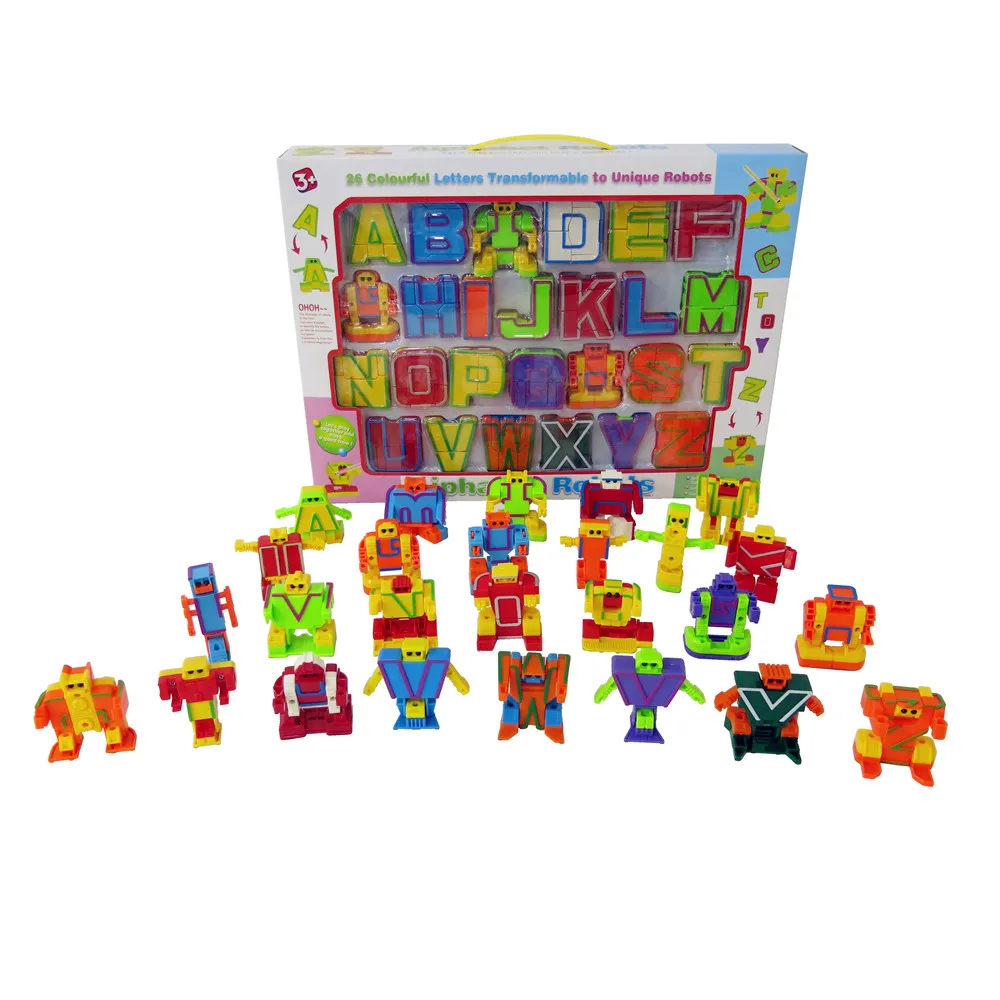 

MINI 26pcs English Letters Robot Deformation Alphabet Transformations Puzzle Assembled Birthday Xmas Gifts Kids Educational Toys